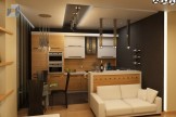 дизайн интерьера кухни совмещенной с гостиной